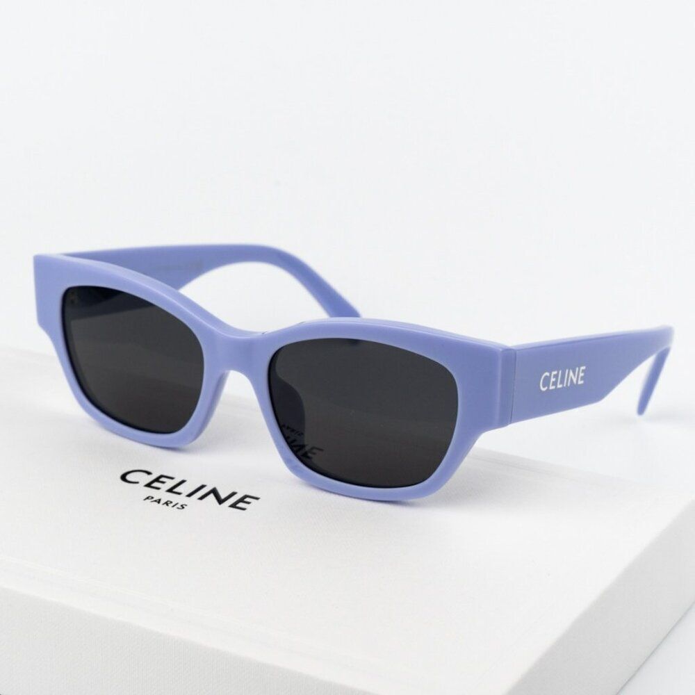 NEW Celine CL40197U 78A MONOCHROMS Shiny Lilac Smoke Unisex Cat Eye Sunglasses